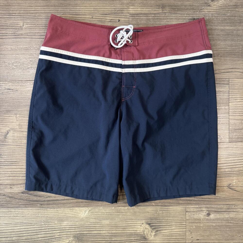 Abercrombie & Fitch Shorts Mens Medium Blue Colorblock Swim Trunks Lined Stretch